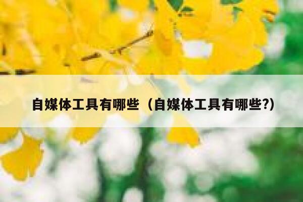 自媒体工具有哪些（自媒体工具有哪些?）
