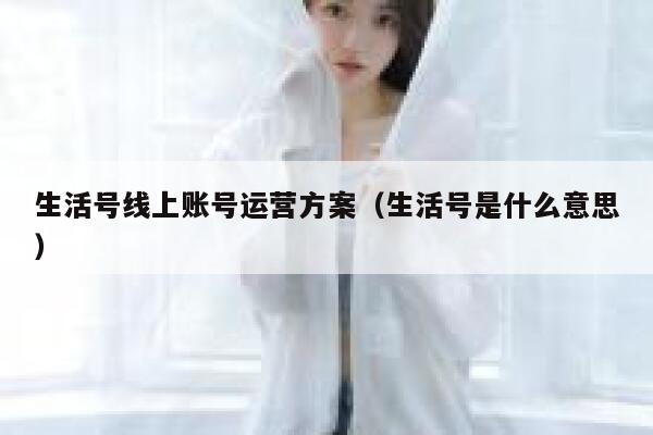 生活号线上账号运营方案（生活号是什么意思）