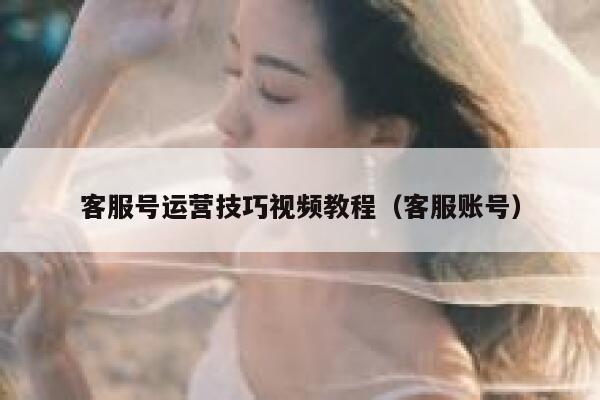 客服号运营技巧视频教程（客服账号）