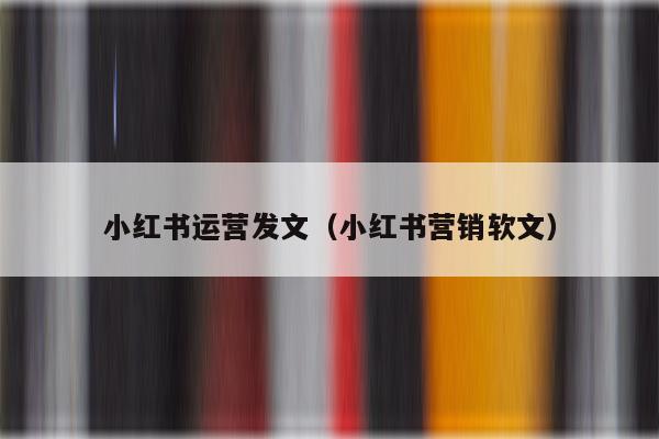 小红书运营发文（小红书营销软文）