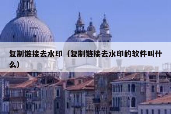复制链接去水印（复制链接去水印的软件叫什么）