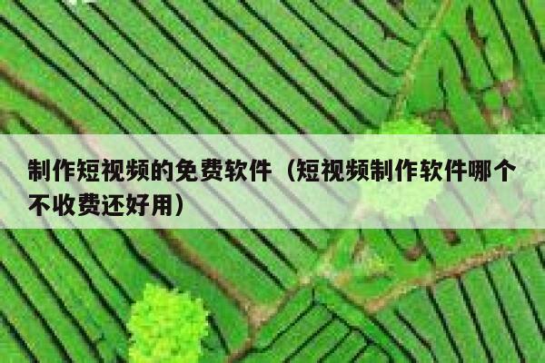 制作短视频的免费软件（短视频制作软件哪个不收费还好用）