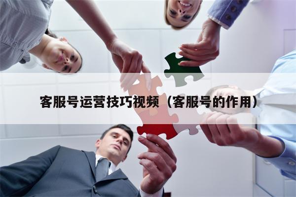 客服号运营技巧视频(客服号的作用) 客服号运营技巧视频(客服号的作用)