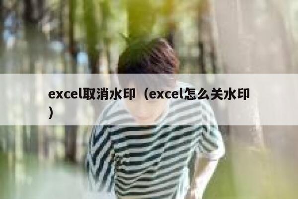 excel取消水印（excel怎么关水印）