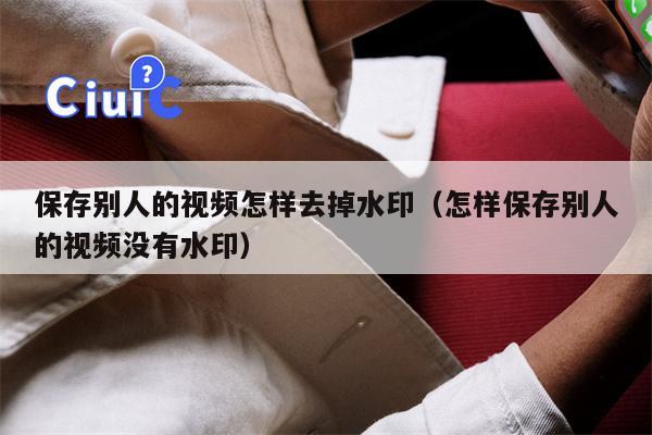 保存别人的视频怎样去掉水印（怎样保存别人的视频没有水印）