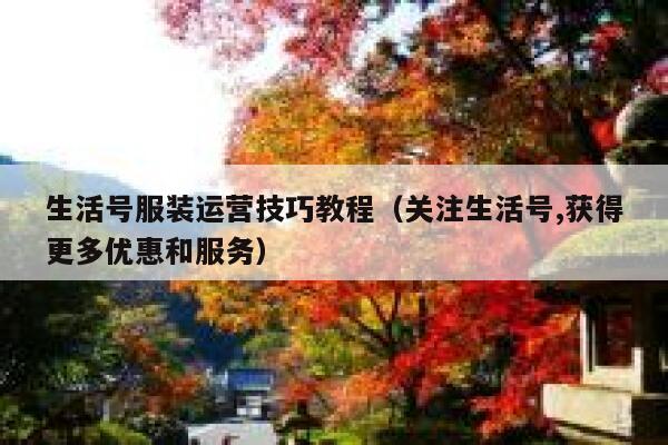 生活号服装运营技巧教程（关注生活号,获得更多优惠和服务）