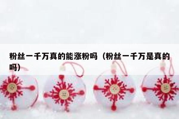 粉丝一千万真的能涨粉吗（粉丝一千万是真的吗）