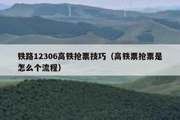 铁路12306高铁抢票技巧（高铁票抢票是怎么个流程）