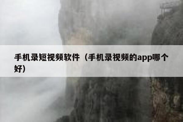 手机录短视频软件（手机录视频的app哪个好）