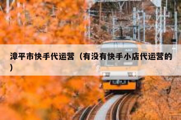 漳平市快手代运营（有没有快手小店代运营的）