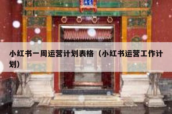 小红书一周运营计划表格（小红书运营工作计划）