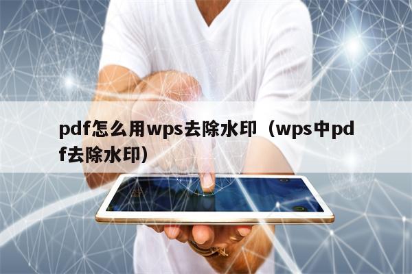 pdf怎么用wps去除水印（wps中pdf去除水印）