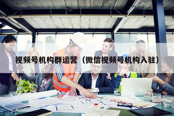 视频号机构群运营（微信视频号机构入驻）
