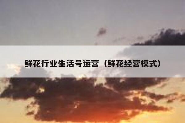 鲜花行业生活号运营（鲜花经营模式）