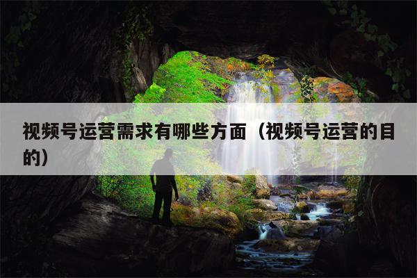 视频号运营需求有哪些方面（视频号运营的目的）