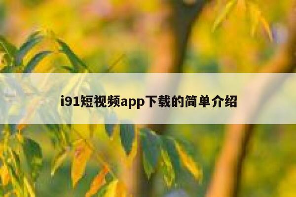 i91短视频app下载的简单介绍