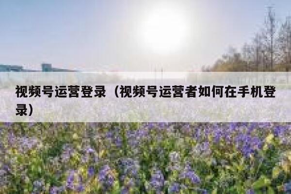 视频号运营登录（视频号运营者如何在手机登录）