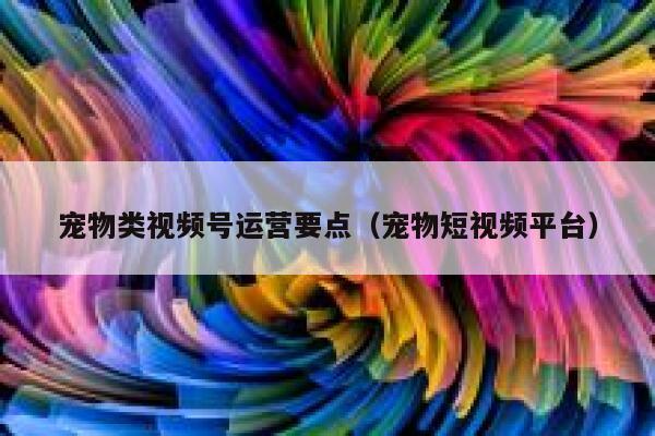 宠物类视频号运营要点（宠物短视频平台）