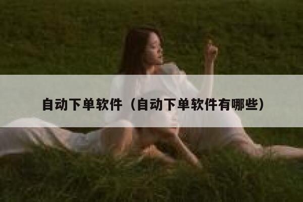 自动下单软件（自动下单软件有哪些）