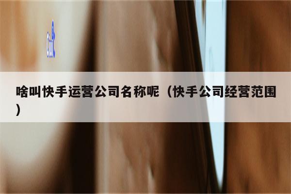 啥叫快手运营公司名称呢（快手公司经营范围）