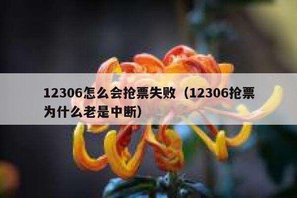12306怎么会抢票失败（12306抢票为什么老是中断）