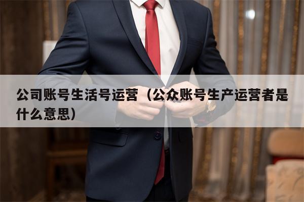 公司账号生活号运营（公众账号生产运营者是什么意思）