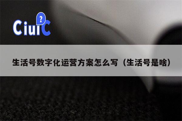 生活号数字化运营方案怎么写（生活号是啥）