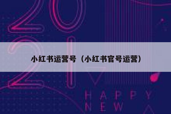 小红书运营号（小红书官号运营）