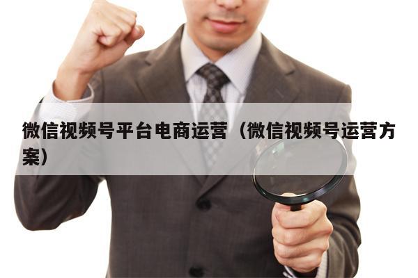 微信视频号平台电商运营（微信视频号运营方案）