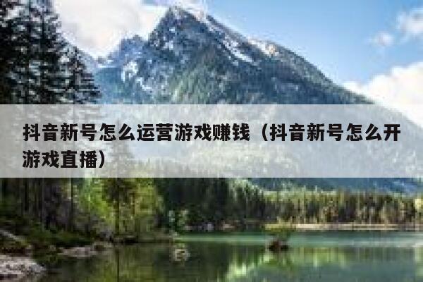 抖音新号怎么运营游戏赚钱（抖音新号怎么开游戏直播）