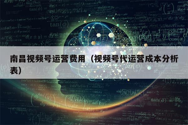 南昌视频号运营费用（视频号代运营成本分析表）