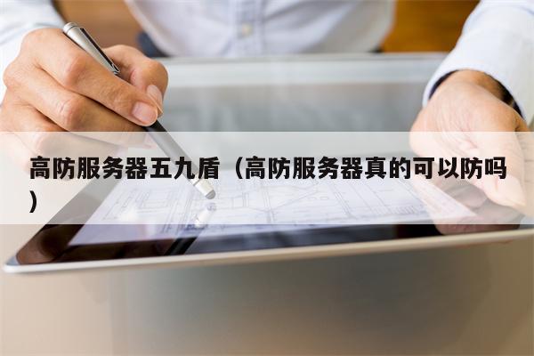 高防服务器五九盾（高防服务器真的可以防吗）