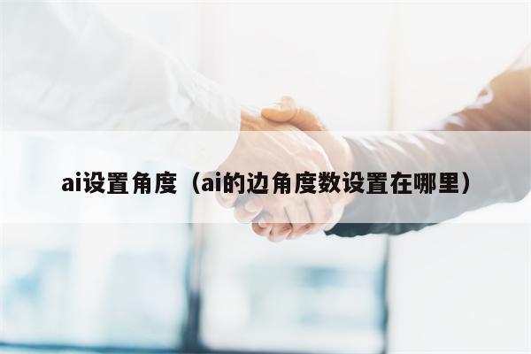 ai设置角度（ai的边角度数设置在哪里）