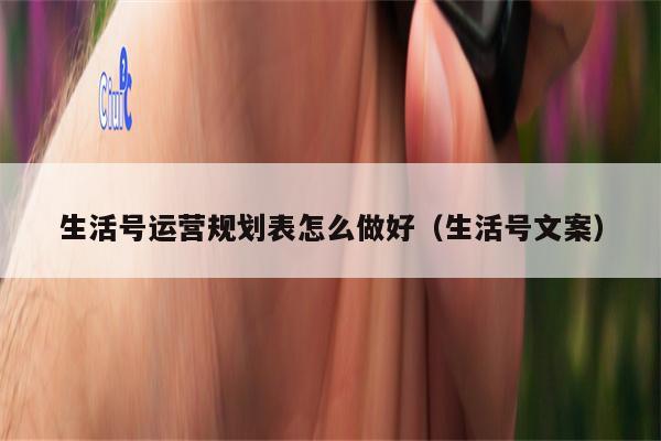 生活号运营规划表怎么做好（生活号文案）