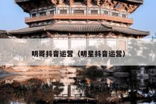 明哥抖音运营（明星抖音运营）