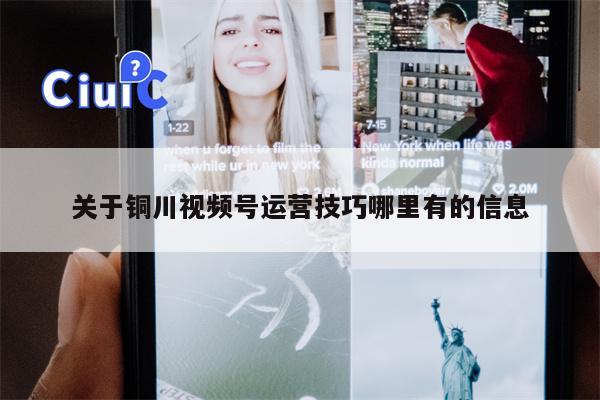 关于铜川视频号运营技巧哪里有的信息