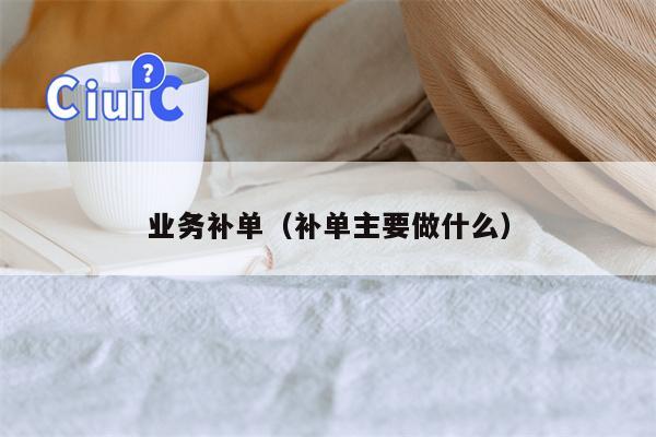 业务补单（补单主要做什么）