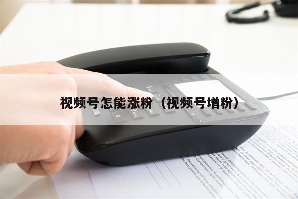视频号怎能涨粉（视频号增粉）