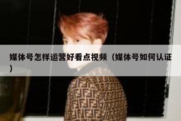 媒体号怎样运营好看点视频（媒体号如何认证）