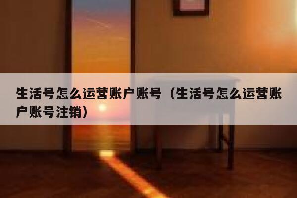 生活号怎么运营账户账号（生活号怎么运营账户账号注销）