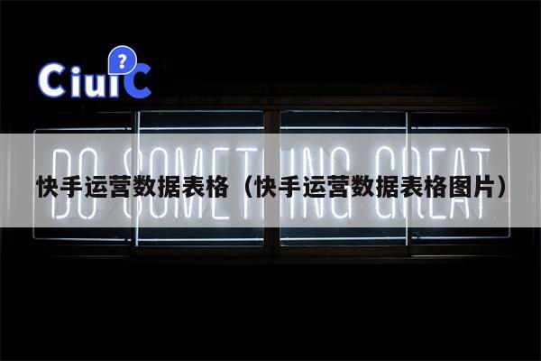 快手运营数据表格（快手运营数据表格图片）