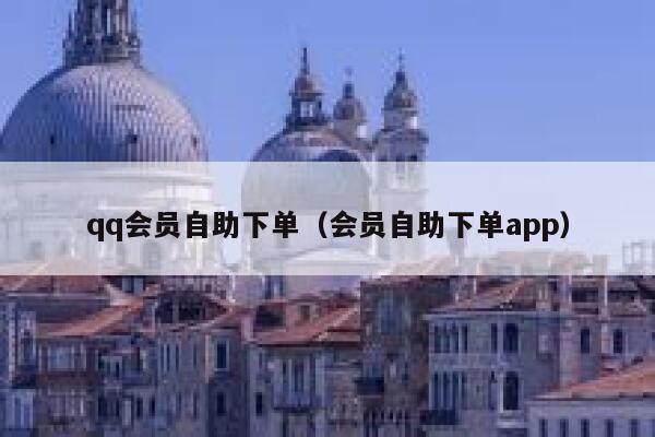 qq会员自助下单（会员自助下单app）