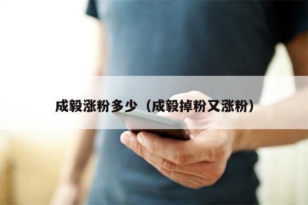 成毅涨粉多少（成毅掉粉又涨粉）