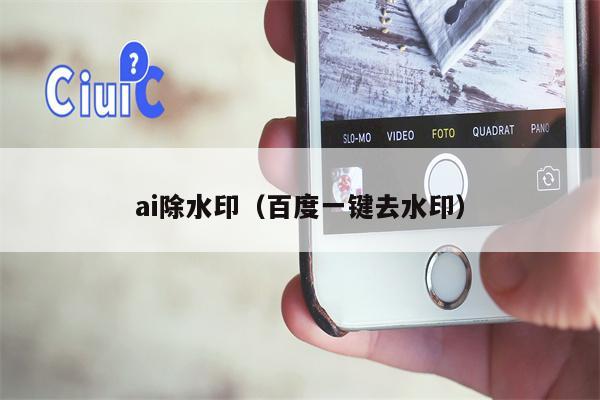 ai除水印（百度一键去水印）
