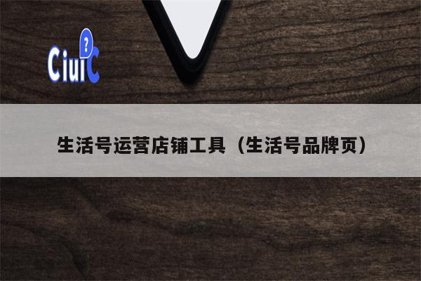 生活号运营店铺工具（生活号品牌页）