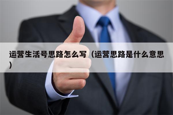 运营生活号思路怎么写（运营思路是什么意思）