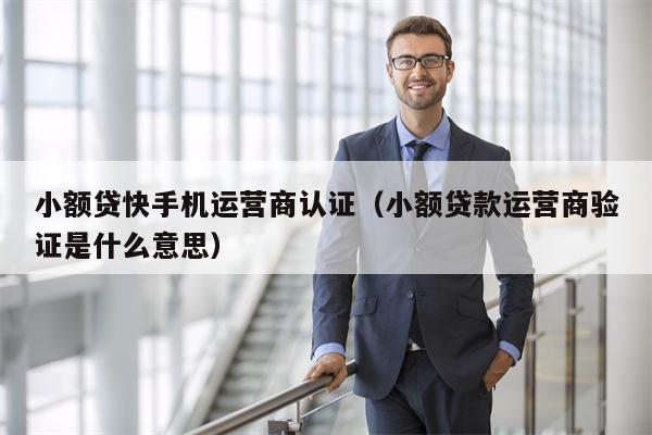 小额贷快手机运营商认证（小额贷款运营商验证是什么意思）