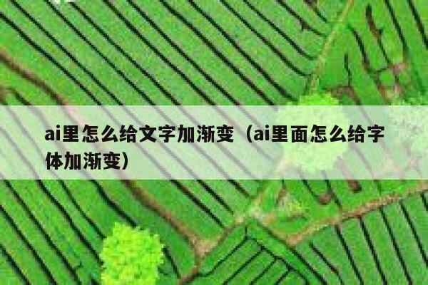 ai里怎么给文字加渐变（ai里面怎么给字体加渐变）