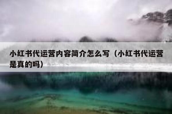 小红书代运营内容简介怎么写（小红书代运营是真的吗）