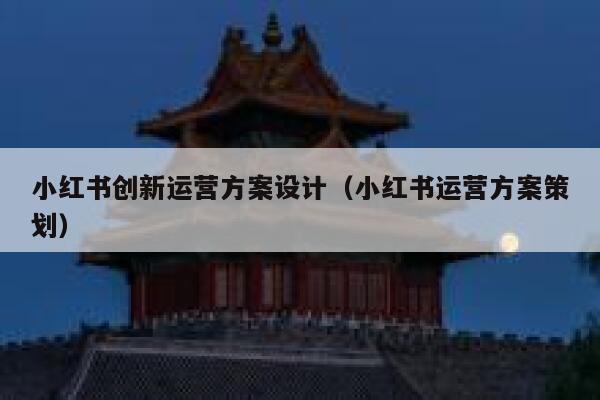 小红书创新运营方案设计（小红书运营方案策划）